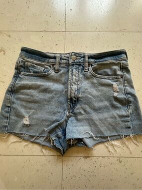 Old Navy Denim Frayed Hem Women's Shorts - Light Blue